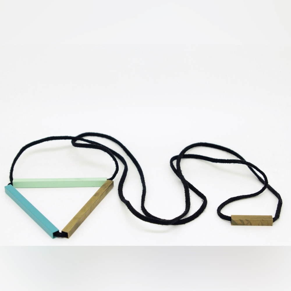 Triangle Tube and Suede Harmony Necklace